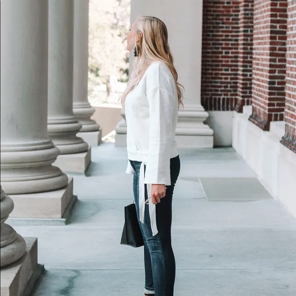 Madewell Texture & Thread White Wrap Top - Picture 4 of 8